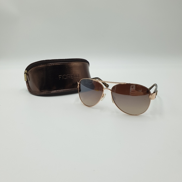 ⬇️$40⬇️Forielli Brown Lens Gold tone Metal Aviator Sunglasses Rome - Picture 9 of 16